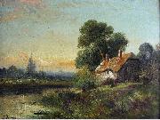 Robert Fenson View with a Cottage by a Stream Sweden oil painting artist
